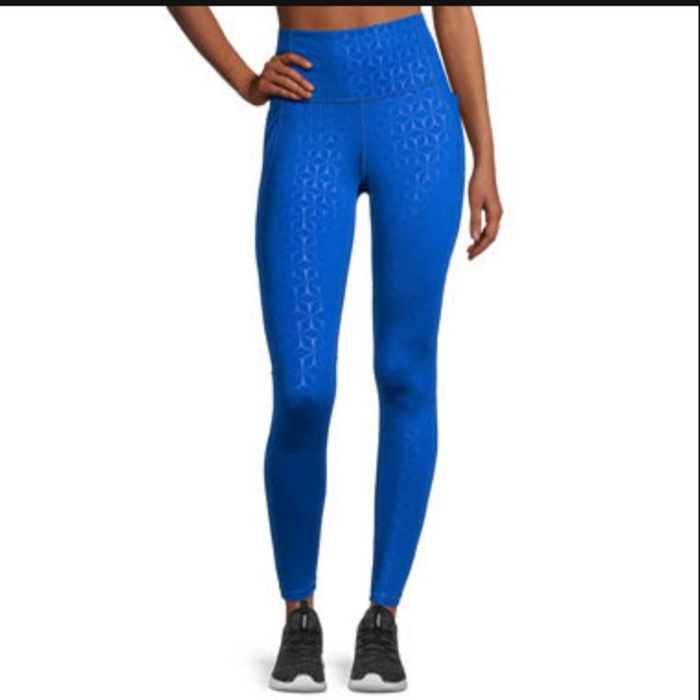 Xersion. Blue High-Waisted Leggings. Large (Tall)